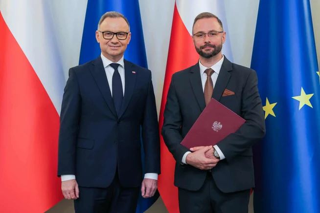 Prezydent Andrzej Duda i prof. dr hab. Artur Gurgul